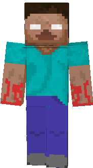 bacic herobrine with bloody handes