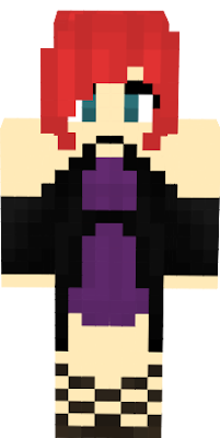 Red hair, pony tail, girl, witch, cute, blue eyes, purple and black outfit
