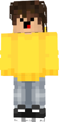 Yellow hoodie derp with curly hair and blueish greyish jeans (shoes included ;) )