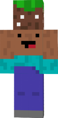 Steve Holding A Grass Block, Minecraft Skin