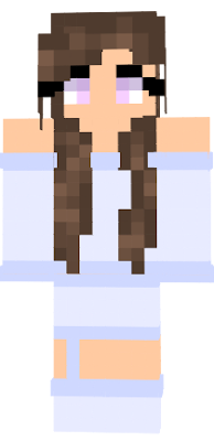 this minecraft girl with pink eyes and brown hair, is about to explore the world of minecraft.