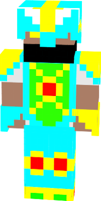 herobrine but yrllow and blue eyes and with cool full armor