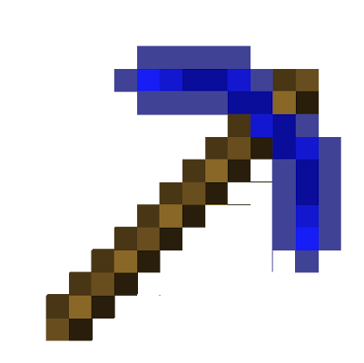 a pickaxe made out of saphire