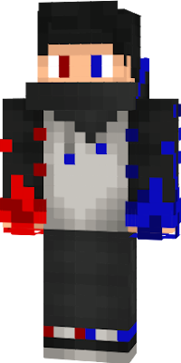 Blue and red fire fist