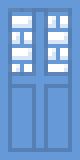white windows light blue telephone box