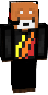 red panda with headphones and fire logo (prestonplayz)