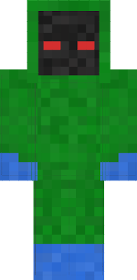 an ender penguin with a green cloak