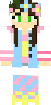 Super cute pastel pink-blue-yellow outfit!