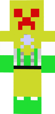 captain america with green, white and yellow and also a creeper face