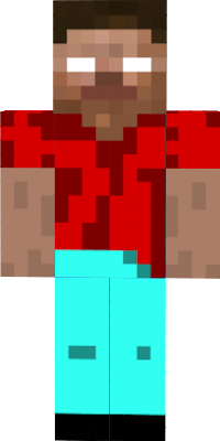 Herobrine in red and cyan