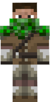 A modifies version of the Creeper Hunter skin. The creen portions were moved to the overlay portions of their respective parts. The base layer was modified to continue the aesthetics of the 'armour'.