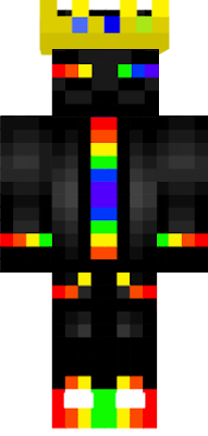 Rainbow Enderman skin with Techno's crown as a tribute to him.
