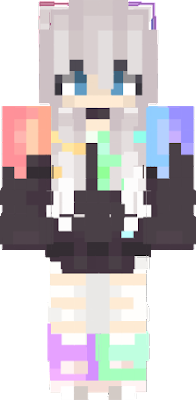 white haired rainbow gurl