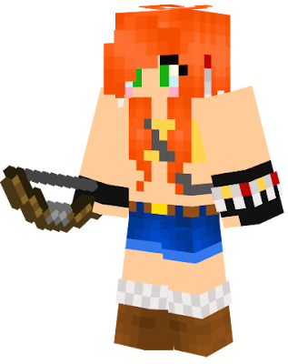 My OC Christy if she were to appear in minecraft diaries! She's an expert archer and former chicken :D
