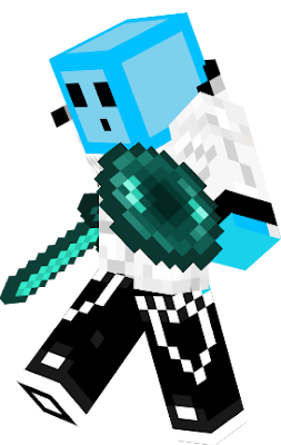 A Blue Slime And A Sword On Meh Back