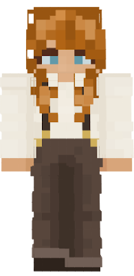 girl with suspenders and white shirt
