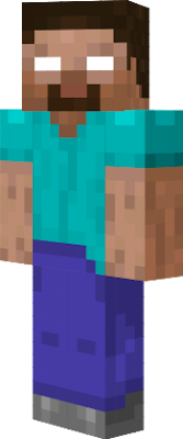 This is Herobrine so a long time ago in 2010 Herobrine was found so he just have the exact same look as Steve but except that Herobrine eyes are fully white