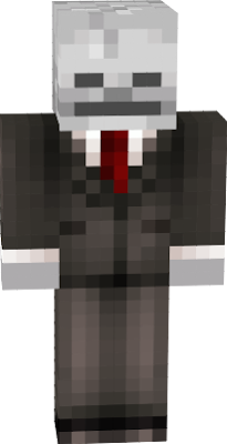 A skeleton in suit