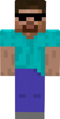 It is a edit of the mustached steve and also it is not that cool but its how I like it. The skin features steve wearing sunglasses to make him ASSOME