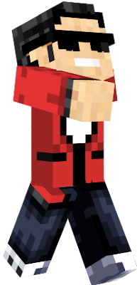 Minecraft Style youtube video skin redone with a red coat