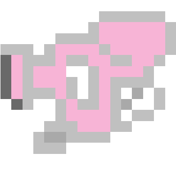 This paint gun is filled with pink paint. It can paint most items when in a crafting table.