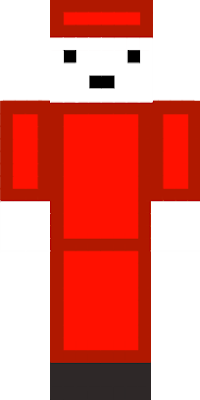 Red coloured guy in minecraft :)