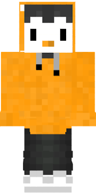 Fluffy cute and orange penguin