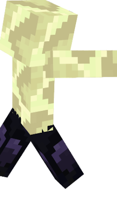 An End man. Mostly Endstone, and obsidian legs. And hes got an evil look to him. :D